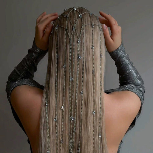 Elegant Bridal Hair Accessory Premium Rhinestone Chain Chic Headband