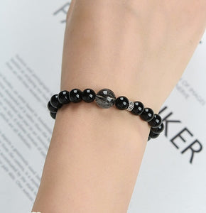 Natural Obsidian Crystal Bracelet: Stone of Protection & Transformation
