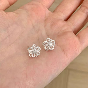H3LL NO S925 Silver Flower Earrings