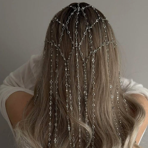 Elegant Bridal Hair Accessory Premium Rhinestone Chain Princess Headband
