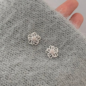H3LL NO S925 Silver Flower Earrings