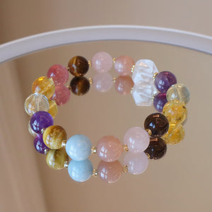 The Masterpiece Collection: Multi-Gemstone Crystal Bracelet for Harmony & Abundance