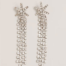 Load image into Gallery viewer, Shiny Crystal Earrings Snow Flakes Tassels