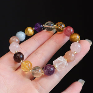 The Masterpiece Collection: Multi-Gemstone Crystal Bracelet for Harmony & Abundance