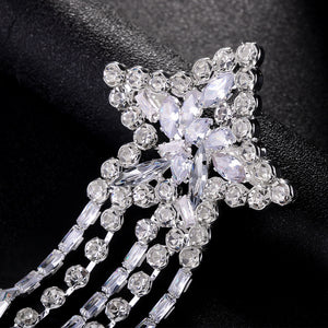 Shiny Crystal Earrings Star Tassels