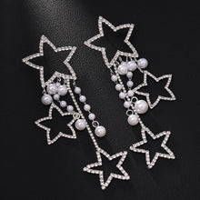 Load image into Gallery viewer, Shiny Crystal Pearls Earrings