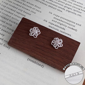 H3LL NO S925 Silver Flower Earrings