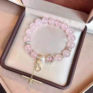 The Rose Quartz Crystal Bracelet: 10mm Natural Stone of Unconditional Love