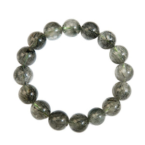Natural Green Phantom Quartz Crystal Bracelet: Stone of Growth & Heart Abundance