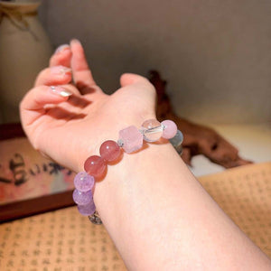 Ocean Dream Crystal Bracelet: Harmony of Sea & Spirit (Aquamarine, Amethyst, Rose Quartz, and Clear Quartz)