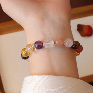 The Masterpiece Collection: Multi-Gemstone Crystal Bracelet for Harmony & Abundance