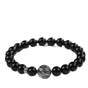 Natural Obsidian Crystal Bracelet: Stone of Protection & Transformation