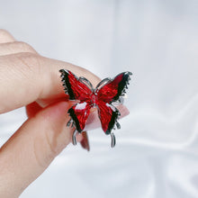 Load image into Gallery viewer, H3LL NO Red Enamel Droplet Glaze Butterfly Open Ring Women