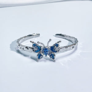 H3LL NO butterfly drop glaze temperament fashion bracelet ring set irregular personality bracelet jewelry Women