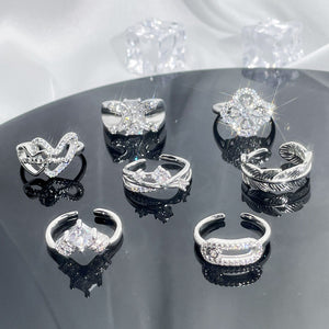 H3LL NO luxury, high sense of irregularity, love, full diamond temperament, index finger ring Women