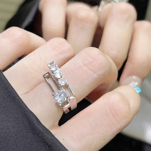 H3LL NO double layered open ring, light luxury, personality, Y2K versatile ring Women