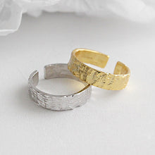 Load image into Gallery viewer, Unisex 100% S925 Sterling Silver Plated Gold Wrinkle Ring