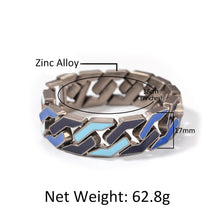 Load image into Gallery viewer, H3LL NO Simple hip-hop men&#39;s bracelet color drop oil retro silver geometric alloy jewelry