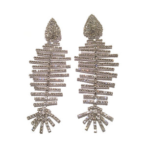H3LL NO exaggerated style diamond crystals fish womens earrings female jewelry