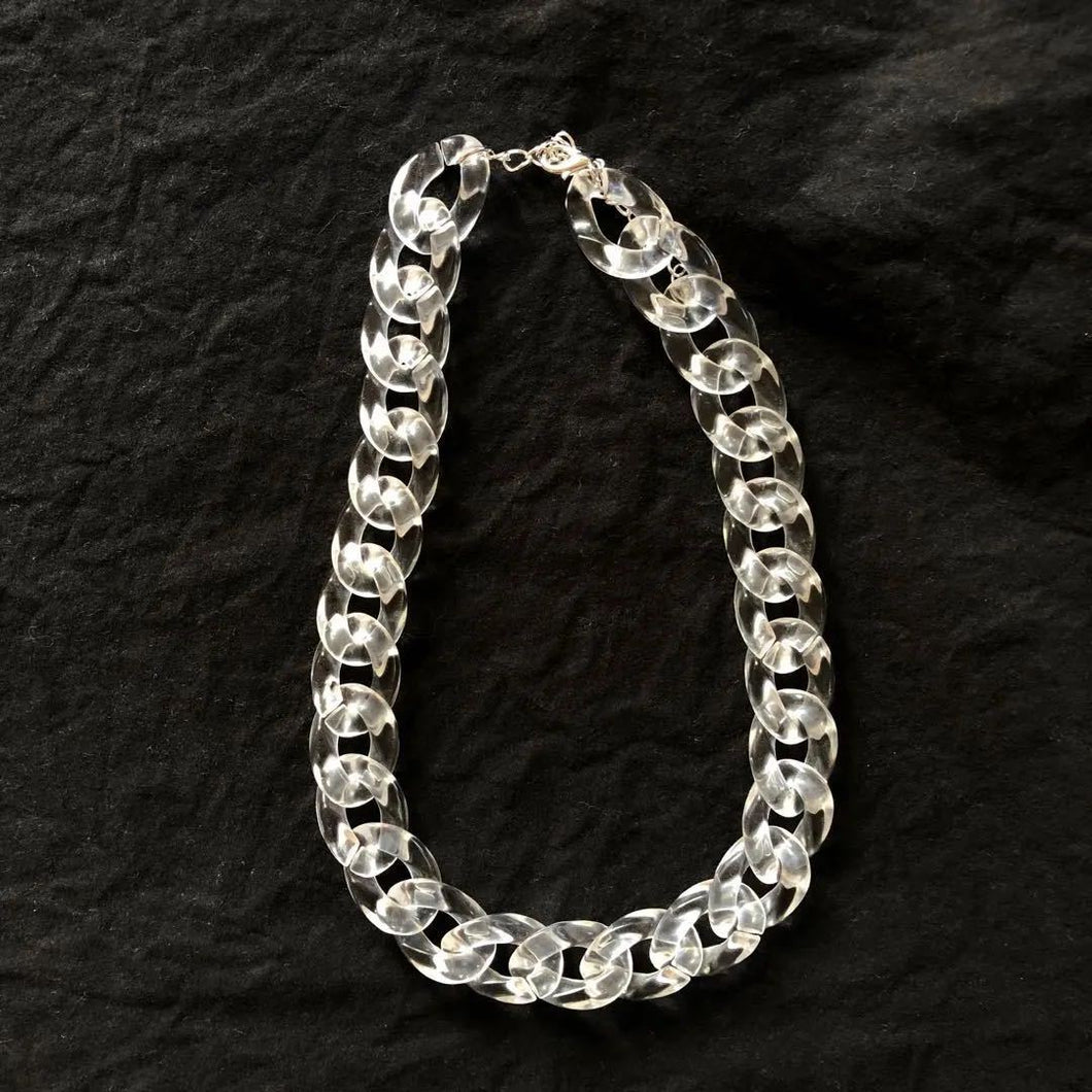 H3LL NO niche design unisex transparent acrylic necklace cuba chain women men fashion jewelry