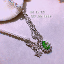 Load image into Gallery viewer, H3LL NO  green color gem crystals necklace womens cool chain