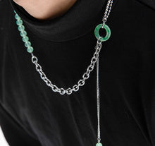 Load image into Gallery viewer, Unisex Designer Geometric Stainless Steel Jade Necklace