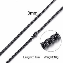 Load image into Gallery viewer, 3mm Men&#39;s Stainless Steel Thick Golden Link Chain Necklace