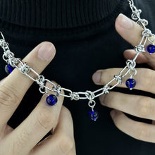 Load image into Gallery viewer, Unisex Klein blue titanium steel silver necklace accessory