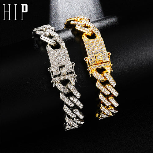 Hip Hop Crystal Bling Bling Chain Bracelet