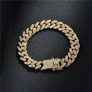 Hip Hop 13MM Miami Cuban Link Chain Necklace Bracelet