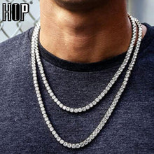 Load image into Gallery viewer, Rhinestone Choker Bling Crystal Tennis Chain Necklace Men Jewellery
