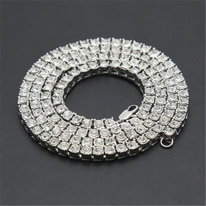 Rhinestone Choker Bling Crystal Tennis Chain Necklace Men Jewellery