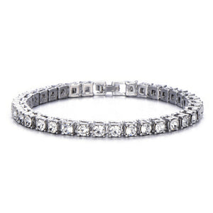 Hip Hop Bling Iced Out Diamond Crystal Bracelet Tennis Chain