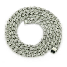 Load image into Gallery viewer, Chain Necklace 15mm Gold Silver Paved Rapper