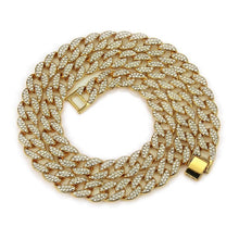 Load image into Gallery viewer, Chain Necklace 15mm Gold Silver Paved Rapper