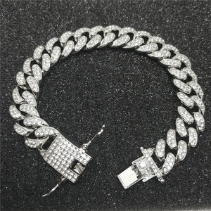 Hip Hop Mens Tennis Cuban Chain Bracelet