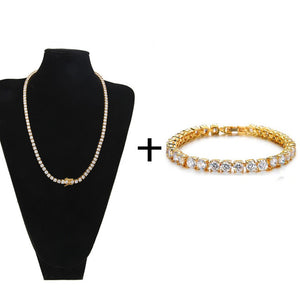 Hip Hop Tennis Chain AAA CZ Stone 4MM Bling Necklace Bracelet