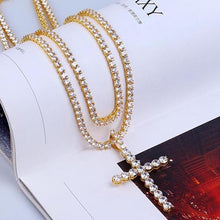 Load image into Gallery viewer, Mark Wahlberg HIP Hop Bling Cross Pendant Necklace Men