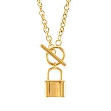 Load image into Gallery viewer, Unisex Jewellery Gold STAINLESS STEEL lock necklace padlock