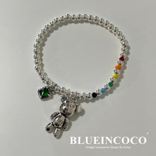 Load image into Gallery viewer, H3LL NO Korean cute beaded bear letter bracelet female retro fashion rainbow macaroon sweet bracelet jewelry