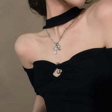 Load image into Gallery viewer, H3LL NO Double Cross pendant female  chain Necklace Chrome Hearts luxury design