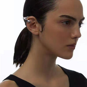 H3LL NO unisex geometry retro personality Rhinestone earrings no ear hole ear bone clip ear clip female