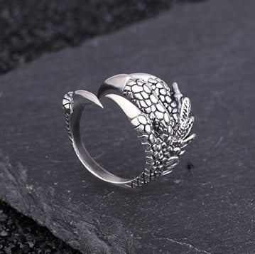Unisex 100% S925 Silver Ring Claw