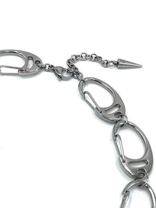 H3LL NO niche design titanium steel conical necklace high fashion button stitching hip hop men's and women's accessories