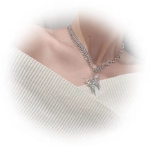 Load image into Gallery viewer, H3LL NO womens Butterfly Necklace female liquid metal style clavicle chain
