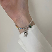 Load image into Gallery viewer, H3LL NO Korean cute beaded bear letter bracelet female retro fashion rainbow macaroon sweet bracelet jewelry