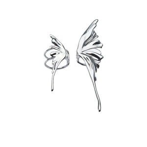 H3LL NO silver color liquid butterfly niche design female ring women's accessory