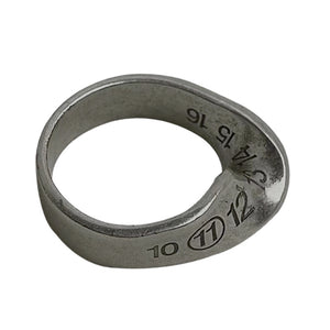 H3LL NO Margiela style Mobius unisex silver color ring, engraved number, men women's jewelry