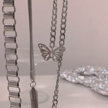 Load image into Gallery viewer, H3LL NO Cool girl design metal chain butterfly pendant adjustable neck choker necklace