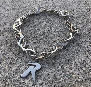 H3LL NO unisex niche design R letter  titanium steel necklace hip-hop accessories for men and women